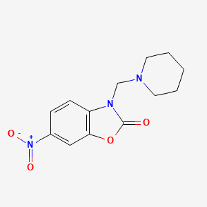 molecular formula C13H15N3O4 B5582297 6-NITRO-3-(PIPERIDINOMETHYL)-1,3-BENZOXAZOL-2(3H)-ONE 