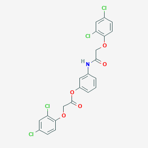 molecular formula C22H15Cl4NO5 B5582306 [3-[[2-(2,4-Dichlorophenoxy)acetyl]amino]phenyl] 2-(2,4-dichlorophenoxy)acetate 
