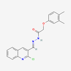 molecular formula C20H18ClN3O2 B5582318 N'-[(E)-(2-chloroquinolin-3-yl)methylidene]-2-(3,4-dimethylphenoxy)acetohydrazide 