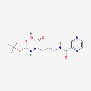 molecular formula C15H22N4O5 B558247 Boc-orn(pyrazinylcarbonyl)-OH CAS No. 201046-36-8
