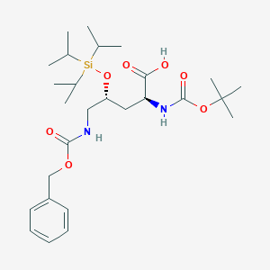 molecular formula C27H46N2O7Si B558252 (2S,4R)-5-Benzyloxycarbonylamino-2-tert-butoxycarbonylamino-4-triisopropylsilanyloxy-pentanoic acid CAS No. 850996-84-8