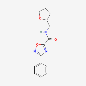 molecular formula C14H15N3O3 B5582556 N-(oxolan-2-ylmethyl)-3-phenyl-1,2,4-oxadiazole-5-carboxamide 