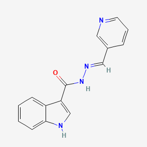 molecular formula C15H12N4O B5582608 N'-[(E)-(PYRIDIN-3-YL)METHYLIDENE]-1H-INDOLE-3-CARBOHYDRAZIDE 
