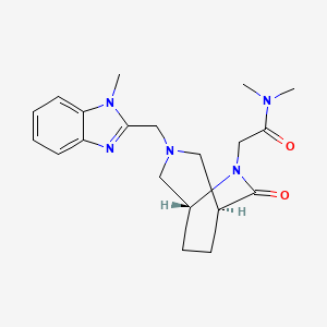 molecular formula C20H27N5O2 B5582672 N,N-dimethyl-2-[(1S,5R)-3-[(1-methylbenzimidazol-2-yl)methyl]-7-oxo-3,6-diazabicyclo[3.2.2]nonan-6-yl]acetamide 