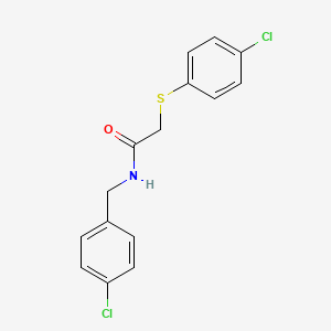 molecular formula C15H13Cl2NOS B5582681 N-[(4-CHLOROPHENYL)METHYL]-2-[(4-CHLOROPHENYL)SULFANYL]ACETAMIDE 