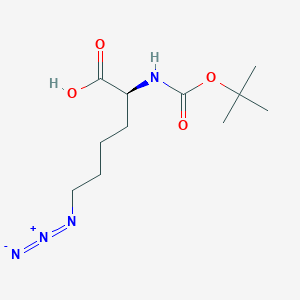 molecular formula C11H20N4O4 B558275 Hexanoic acid, 6-azido-2-[[(1,1-dimethylethoxy)carbonyl]amino]-, (2S)- CAS No. 846549-33-5