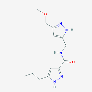 molecular formula C13H19N5O2 B5582821 N-{[5-(methoxymethyl)-1H-pyrazol-3-yl]methyl}-3-propyl-1H-pyrazole-5-carboxamide 