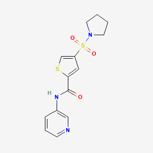 molecular formula C14H15N3O3S2 B5582852 N-3-pyridinyl-4-(1-pyrrolidinylsulfonyl)-2-thiophenecarboxamide 