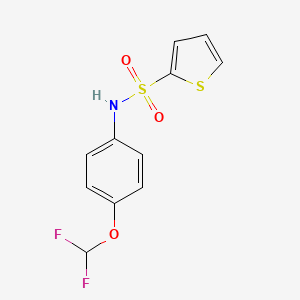 molecular formula C11H9F2NO3S2 B5582942 N-[4-(difluoromethoxy)phenyl]thiophene-2-sulfonamide 
