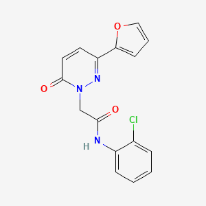 molecular formula C16H12ClN3O3 B5582980 N-(2-CHLOROPHENYL)-2-[3-(FURAN-2-YL)-6-OXO-1,6-DIHYDROPYRIDAZIN-1-YL]ACETAMIDE 