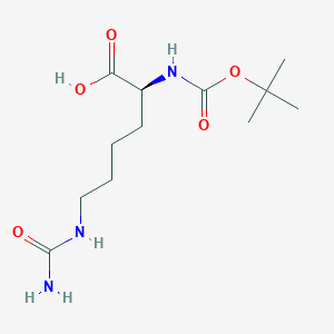 molecular formula C12H23N3O5 B558299 (S)-2-((tert-Butoxycarbonyl)amino)-6-ureidohexanoic acid CAS No. 201418-83-9