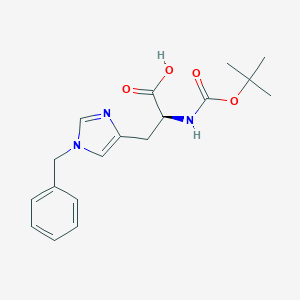 molecular formula C18H23N3O4 B558302 L-组氨酸，N-[(1,1-二甲基乙氧基)羰基]-1-(苯甲基)- CAS No. 20898-44-6