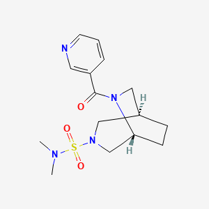 molecular formula C15H22N4O3S B5583158 (1R,5R)-N,N-dimethyl-6-(pyridine-3-carbonyl)-3,6-diazabicyclo[3.2.2]nonane-3-sulfonamide 