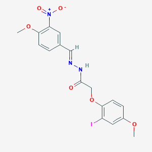 molecular formula C17H16IN3O6 B5583197 2-(2-iodo-4-methoxyphenoxy)-N-[(E)-(4-methoxy-3-nitrophenyl)methylideneamino]acetamide 