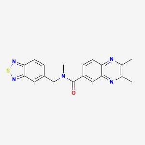 molecular formula C19H17N5OS B5583280 N-(2,1,3-benzothiadiazol-5-ylmethyl)-N,2,3-trimethyl-6-quinoxalinecarboxamide 