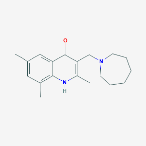 molecular formula C19H26N2O B5583391 3-(Azepan-1-ylmethyl)-2,6,8-trimethylquinolin-4-ol 