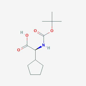 molecular formula C12H21NO4 B558346 (S)-2-((tert-Butoxycarbonyl)amino)-2-cyclopentylacetic acid CAS No. 109183-72-4