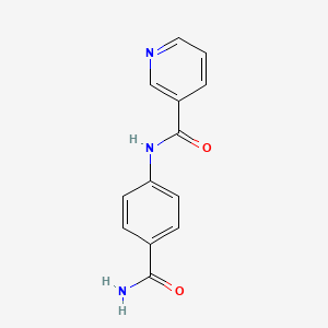 molecular formula C13H11N3O2 B5583463 N-(4-carbamoylphenyl)pyridine-3-carboxamide 