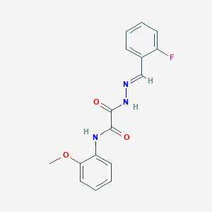 molecular formula C16H14FN3O3 B5583482 2-[(2E)-2-(2-fluorobenzylidene)hydrazinyl]-N-(2-methoxyphenyl)-2-oxoacetamide 
