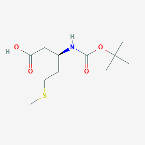 molecular formula C11H21NO4S B558357 (R)-3-((tert-Butoxycarbonyl)amino)-5-(methylthio)pentanoic acid CAS No. 244251-20-5