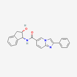 molecular formula C23H19N3O2 B5583593 N-[(1R,2S)-2-hydroxy-2,3-dihydro-1H-inden-1-yl]-2-phenylimidazo[1,2-a]pyridine-6-carboxamide 