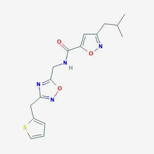 molecular formula C16H18N4O3S B5583620 3-isobutyl-N-{[3-(2-thienylmethyl)-1,2,4-oxadiazol-5-yl]methyl}-5-isoxazolecarboxamide 