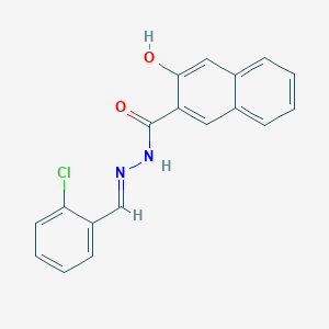 molecular formula C18H13ClN2O2 B5583774 N-[(E)-(2-chlorophenyl)methylideneamino]-3-hydroxynaphthalene-2-carboxamide 