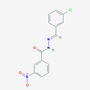 molecular formula C14H10ClN3O3 B5583831 N-[(E)-(3-chlorophenyl)methylideneamino]-3-nitrobenzamide 
