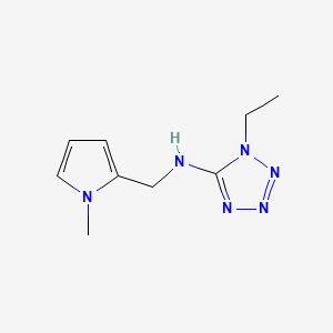 molecular formula C9H14N6 B5583913 N-(1-ETHYL-1H-1,2,3,4-TETRAAZOL-5-YL)-N-[(1-METHYL-1H-PYRROL-2-YL)METHYL]AMINE 