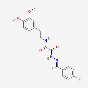 molecular formula C19H20BrN3O4 B5583995 N'-[(E)-(4-bromophenyl)methylideneamino]-N-[2-(3,4-dimethoxyphenyl)ethyl]oxamide 