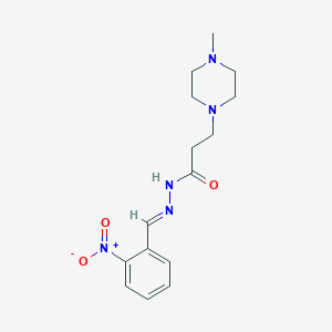 molecular formula C15H21N5O3 B5584059 3-(4-methylpiperazin-1-yl)-N-[(E)-(2-nitrophenyl)methylideneamino]propanamide 