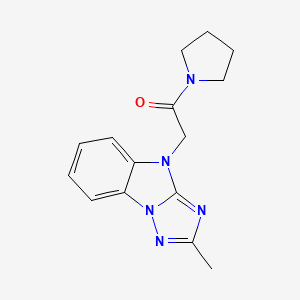 molecular formula C15H17N5O B5584140 2-(2-methyl-[1,2,4]triazolo[1,5-a]benzimidazol-4-yl)-1-pyrrolidin-1-ylethanone 