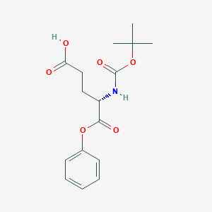 molecular formula C16H21NO6 B558422 N-t-Butyloxycarbonyl-glutamic acid alpha phenyl ester CAS No. 59587-94-9