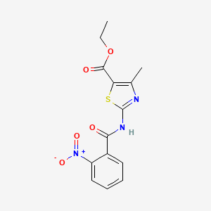 molecular formula C14H13N3O5S B5584222 ETHYL 4-METHYL-2-(2-NITROBENZAMIDO)-1,3-THIAZOLE-5-CARBOXYLATE 