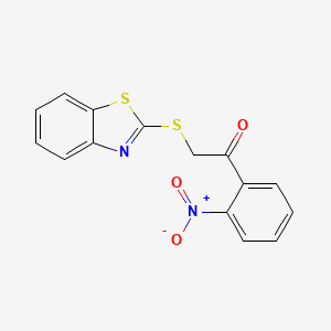 molecular formula C15H10N2O3S2 B5584243 2-(1,3-benzothiazol-2-ylsulfanyl)-1-(2-nitrophenyl)ethanone 