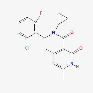molecular formula C18H18ClFN2O2 B5584254 N-(2-chloro-6-fluorobenzyl)-N-cyclopropyl-4,6-dimethyl-2-oxo-1,2-dihydro-3-pyridinecarboxamide 
