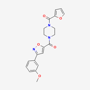 molecular formula C20H19N3O5 B5584273 1-(FURAN-2-CARBONYL)-4-[3-(3-METHOXYPHENYL)-1,2-OXAZOLE-5-CARBONYL]PIPERAZINE 