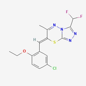 molecular formula C15H13ClF2N4OS B5584351 7-(5-chloro-2-ethoxybenzylidene)-3-(difluoromethyl)-6-methyl-7H-[1,2,4]triazolo[3,4-b][1,3,4]thiadiazine 