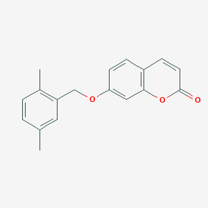 molecular formula C18H16O3 B5584357 7-[(2,5-dimethylphenyl)methoxy]-2H-chromen-2-one 