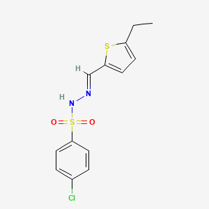 molecular formula C13H13ClN2O2S2 B5584398 4-chloro-N'-[(5-ethyl-2-thienyl)methylene]benzenesulfonohydrazide 