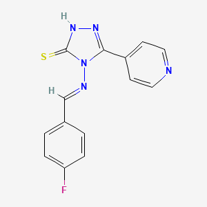 molecular formula C14H10FN5S B5584452 4-((4-FLUOROBENZYLIDENE)AMINO)-5-(4-PYRIDINYL)-4H-1,2,4-TRIAZOLE-3-THIOL 