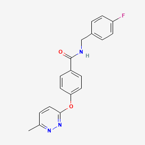 molecular formula C19H16FN3O2 B5584482 N-(4-fluorobenzyl)-4-[(6-methyl-3-pyridazinyl)oxy]benzamide 