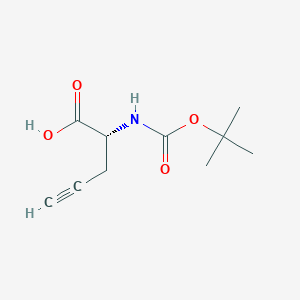 molecular formula C10H15NO4 B558451 (R)-2-((tert-Butoxycarbonyl)amino)pent-4-ynoic acid CAS No. 63039-46-3