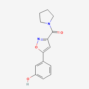 molecular formula C14H14N2O3 B5584595 [5-(3-Hydroxyphenyl)-1,2-oxazol-3-yl]-pyrrolidin-1-ylmethanone 