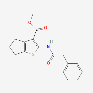 molecular formula C17H17NO3S B5584614 methyl 2-[(phenylacetyl)amino]-5,6-dihydro-4H-cyclopenta[b]thiophene-3-carboxylate 