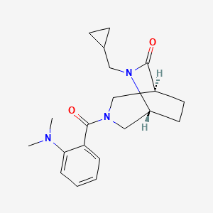 molecular formula C20H27N3O2 B5584659 (1S,5R)-6-(cyclopropylmethyl)-3-[2-(dimethylamino)benzoyl]-3,6-diazabicyclo[3.2.2]nonan-7-one 