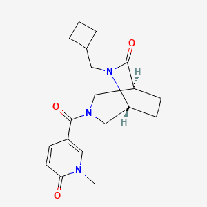 molecular formula C19H25N3O3 B5584661 (1S,5R)-6-(cyclobutylmethyl)-3-(1-methyl-6-oxopyridine-3-carbonyl)-3,6-diazabicyclo[3.2.2]nonan-7-one 