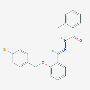 molecular formula C22H19BrN2O2 B5584692 N'-{2-[(4-bromobenzyl)oxy]benzylidene}-2-methylbenzohydrazide 