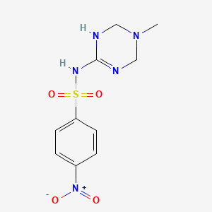 molecular formula C10H13N5O4S B5584797 N-(5-Methyl-1,3,5-triazinan-2-ylidene)-4-nitrobenzene-1-sulfonamide 