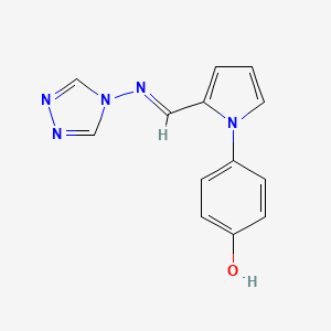 molecular formula C13H11N5O B5584804 4-{2-[(E)-(4H-1,2,4-triazol-4-ylimino)methyl]-1H-pyrrol-1-yl}phenol 